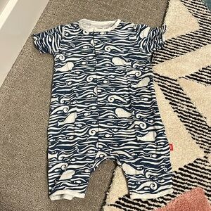 Magnetic Me Blue and White Whale One Piece